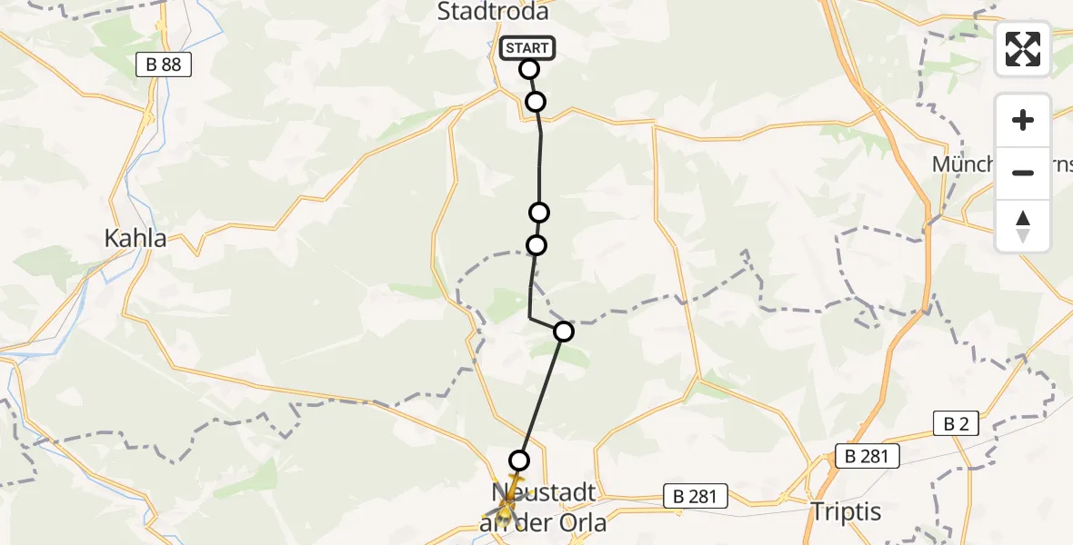 Flugroute Rettungshubschrauber Hainbücht - Börthen, 10 März 2026, 13:40