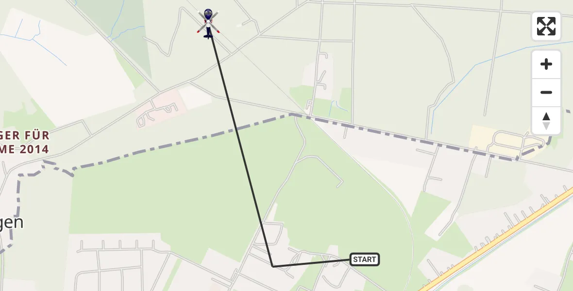Flugroute Polizeihubschrauber Rövershagen - Wiethagen, 10 März 2026, 14:01
