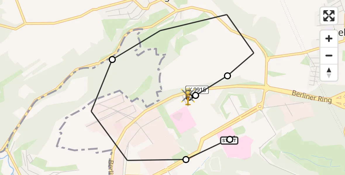 Flugroute Rettungshubschrauber Ulm Military Hospital Emergency - ADAC Air Rescue Station Ulm (Christoph 22), 10 März 2026, 16:06