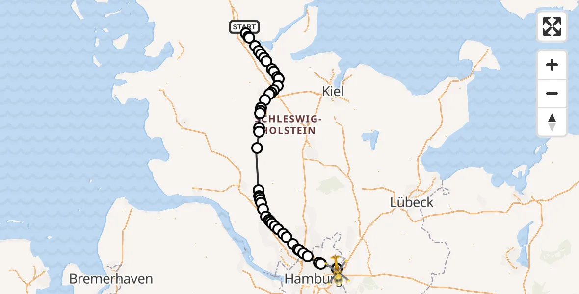 Routekaart van de vlucht: Rettungshubschrauber nach Wilhelmstift Catholic Children's Hospital