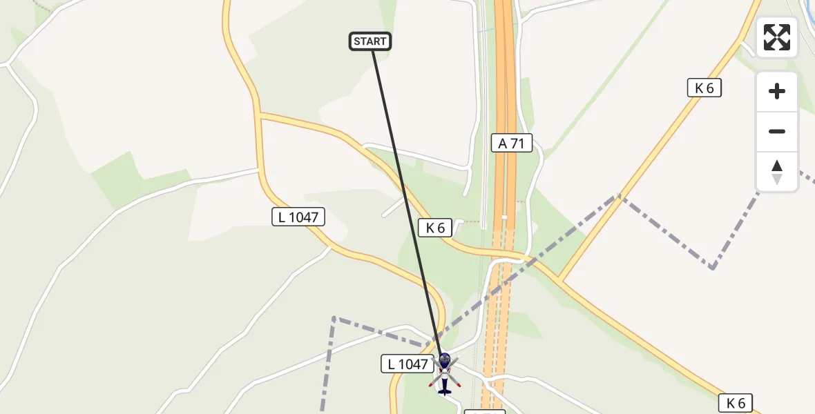 Flugroute Polizeihubschrauber Roda - Behringen, 11 März 2026, 01:28