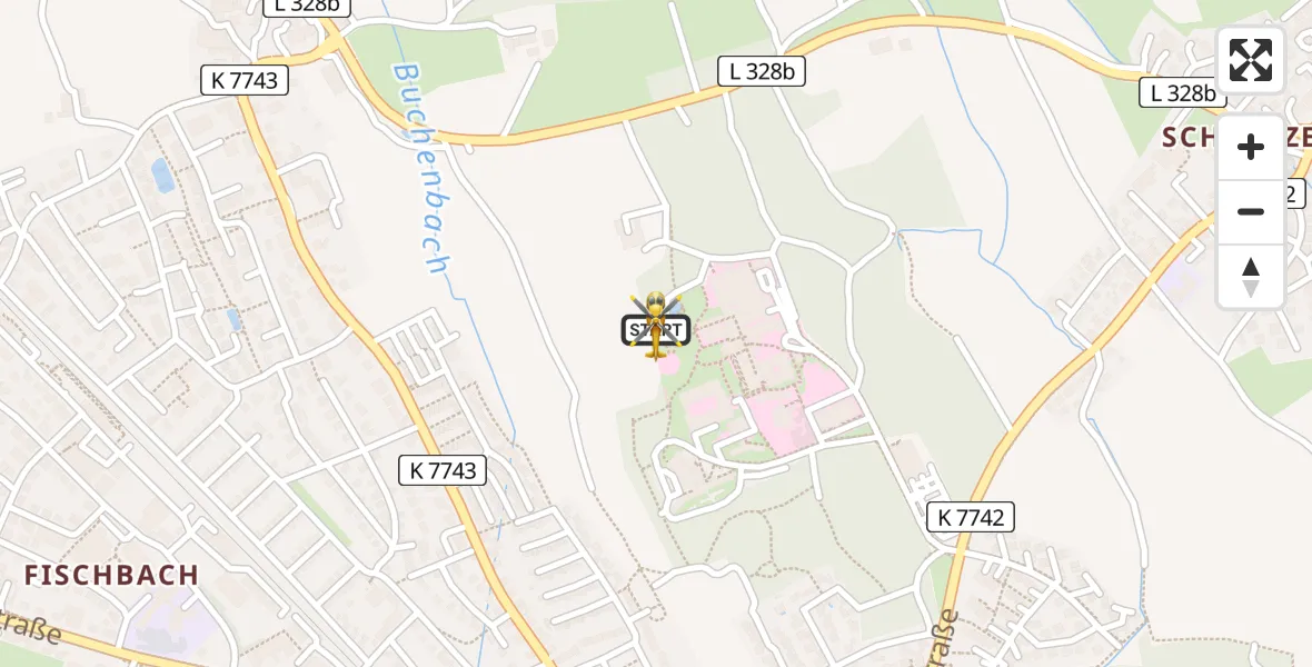 Flugroute Rettungshubschrauber Friedrichshafen Hospital - Friedrichshafen Hospital, 11 März 2026, 08:25