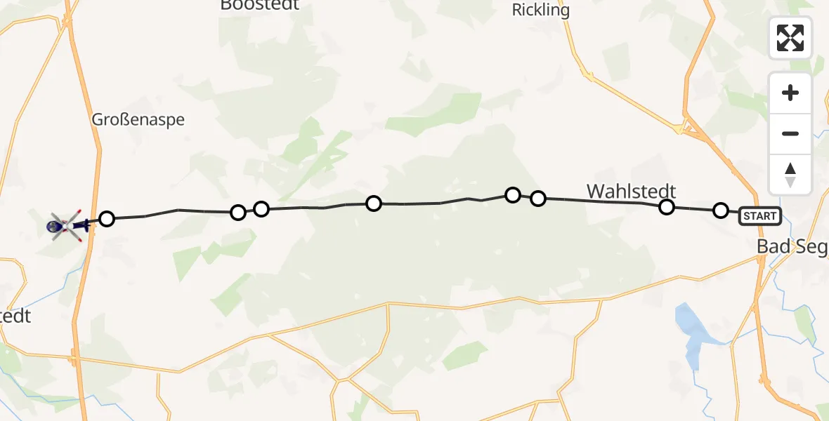 Routekaart van de vlucht: Polizeihubschrauber nach Wiemersdorf, Bahnhofstraße