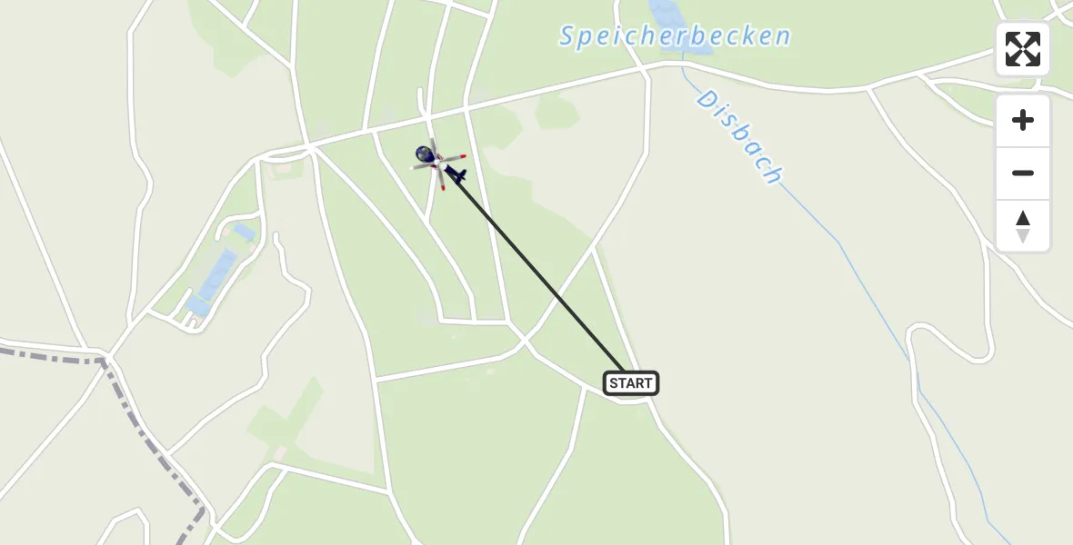Flugroute Polizeihubschrauber Wildflecken - Wildflecken, 11 März 2026, 14:01