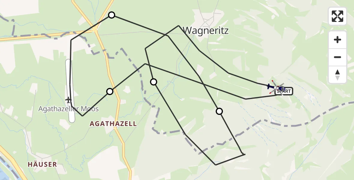 Flugroute Polizeihubschrauber Wagneritz - Wagneritz, 11 März 2026, 14:30