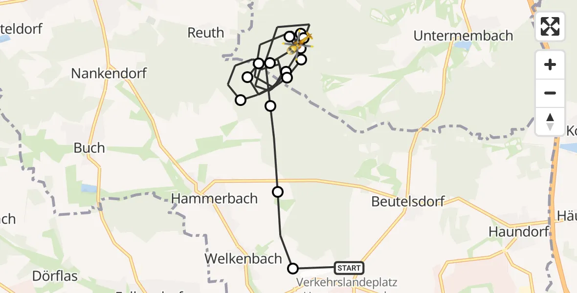 Flugroute Rettungshubschrauber Herzogenaurach Airfield - Heßdorf, 11 März 2026, 15:08