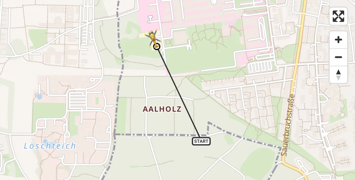 Routekaart van de vlucht: Ambulanzhubschrauber nach DRF Air Rescue München Heliport