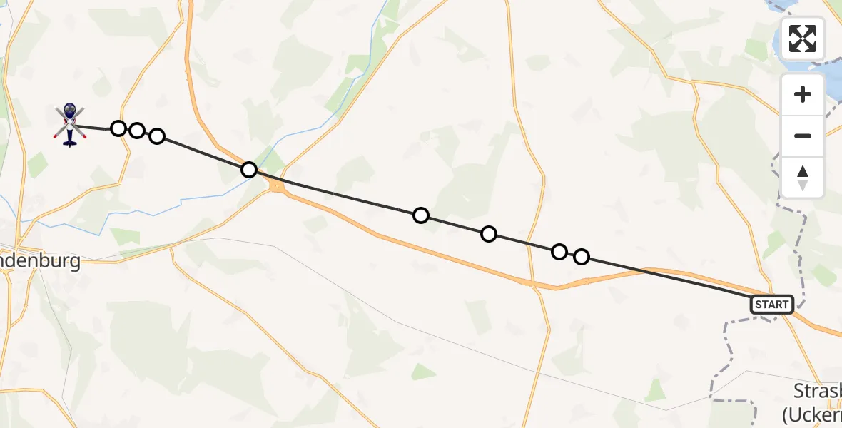 Routekaart van de vlucht: Polizeihubschrauber nach Neubrandenburg Trollenhagen Airport