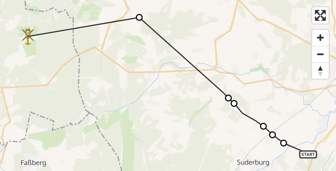 Flugroute Rettungshubschrauber Holdenstedt - Munster, 12 März 2026, 11:00