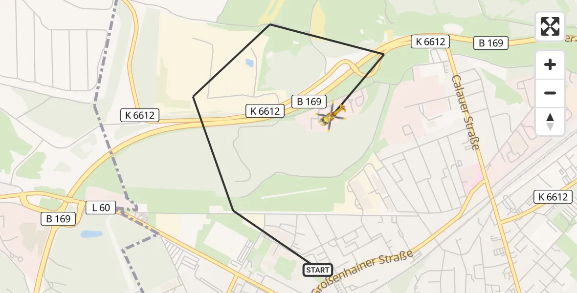 Routekaart van de vlucht: Ambulanzhubschrauber nach ADAC Air Rescue Station Senftenberg Heliport