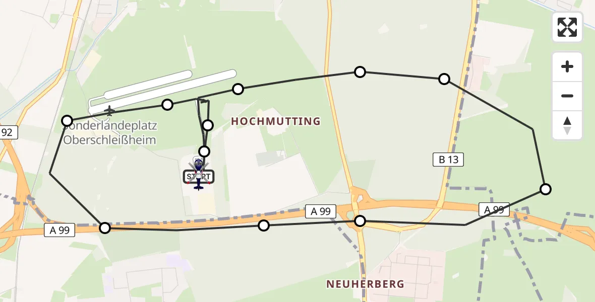 Flugroute Polizeihubschrauber Oberschleißheim - Oberschleißheim, 12 März 2026, 12:27