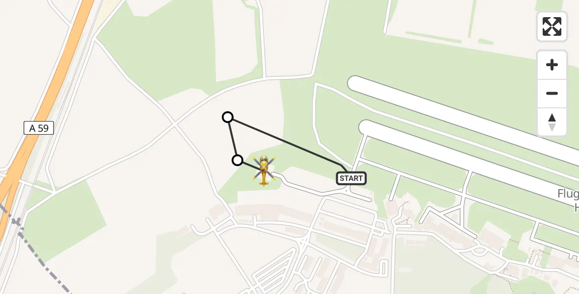 Flugroute Rettungshubschrauber Bonn-Hangelar Airfield - Sankt Augustin, 12 März 2026, 13:18