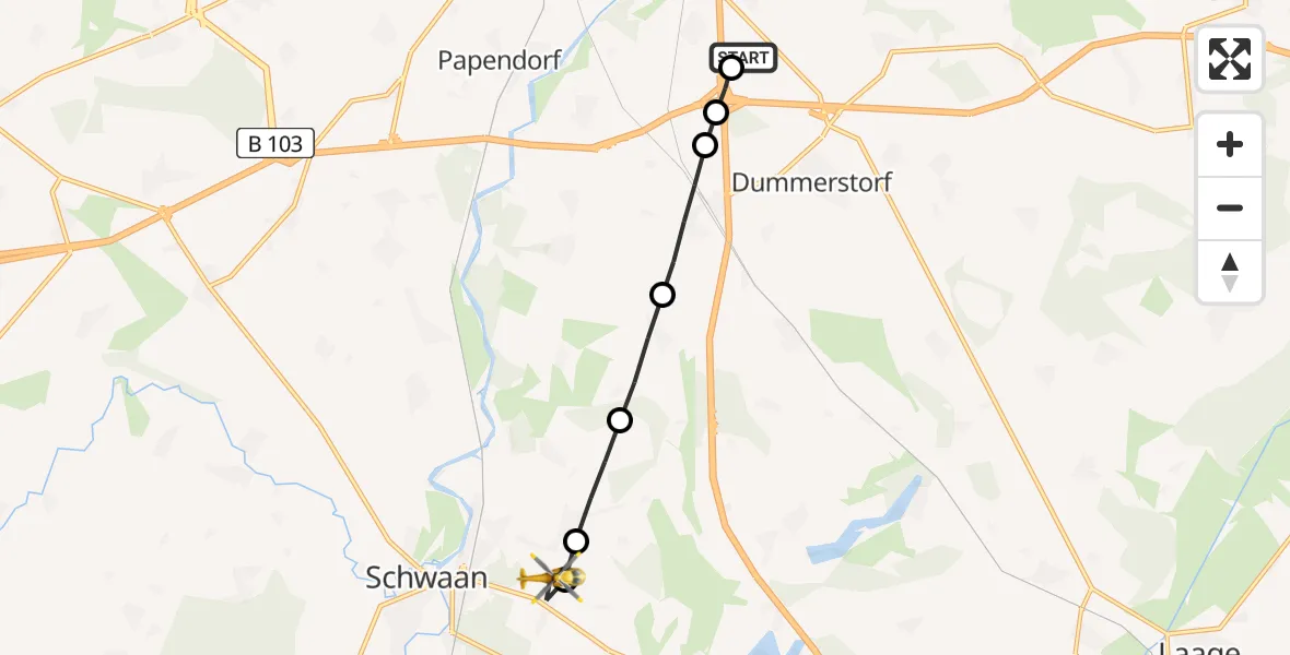 Routekaart van de vlucht: Ambulanzhubschrauber nach Niendorf