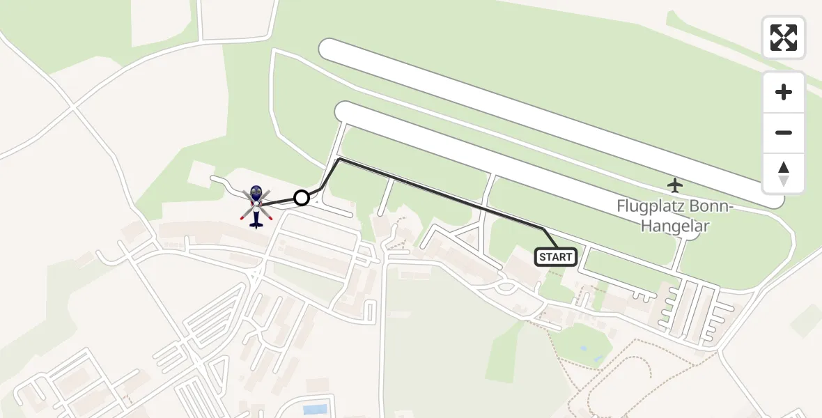 Flugroute Polizeihubschrauber Bonn-Hangelar Airfield - Sankt Augustin, 12 März 2026, 13:40