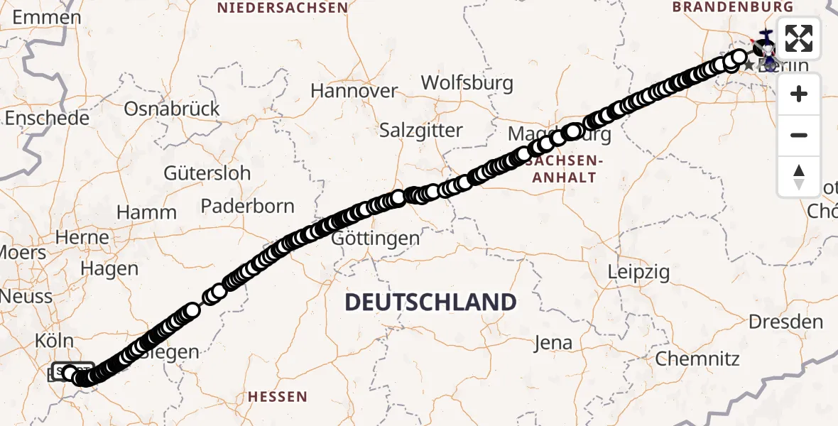 Routekaart van de vlucht: Polizeihubschrauber nach Ahrensfelde Heliport