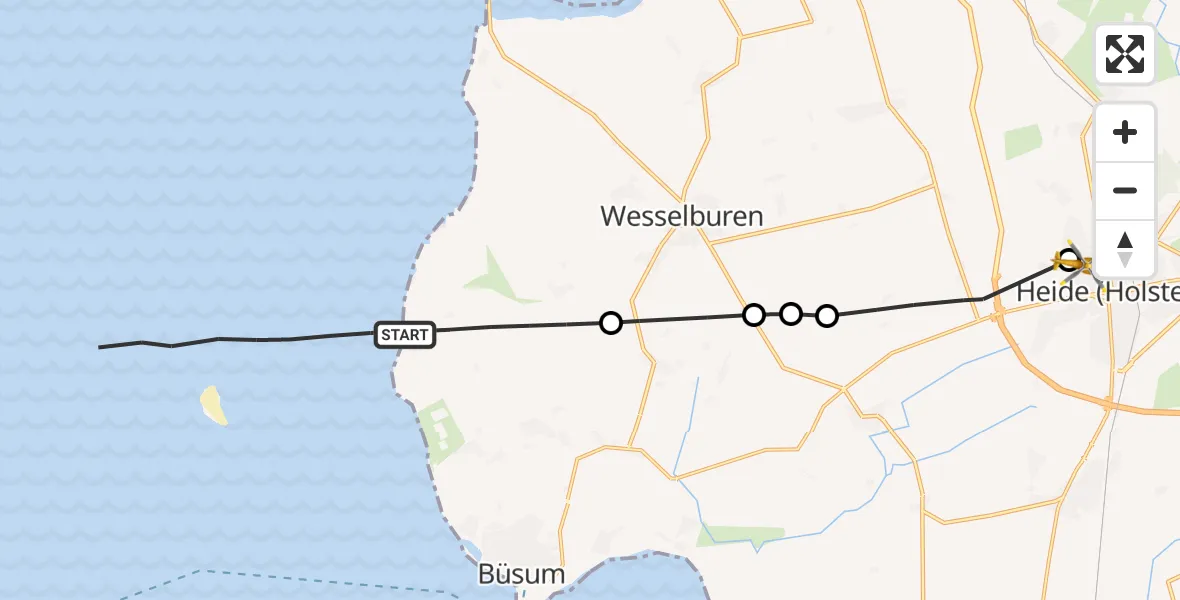 Routekaart van de vlucht: Rettungshubschrauber nach Heide, Am Nussgang