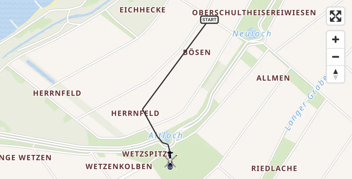 Flugroute Polizeihubschrauber Groß-Rohrheim - Groß-Rohrheim, 12 März 2026, 17:48