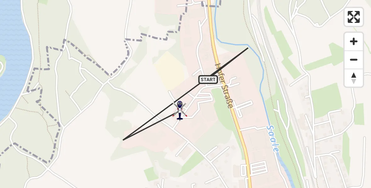 Routekaart van de vlucht: Polizeihubschrauber nach Oberkotzau, Ziegeleistraße