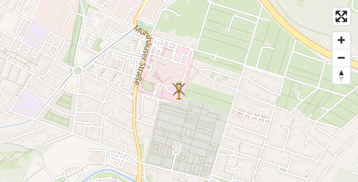 Routekaart van de vlucht: Ambulanzhubschrauber nach Sankt Georg Hospital Eisenach