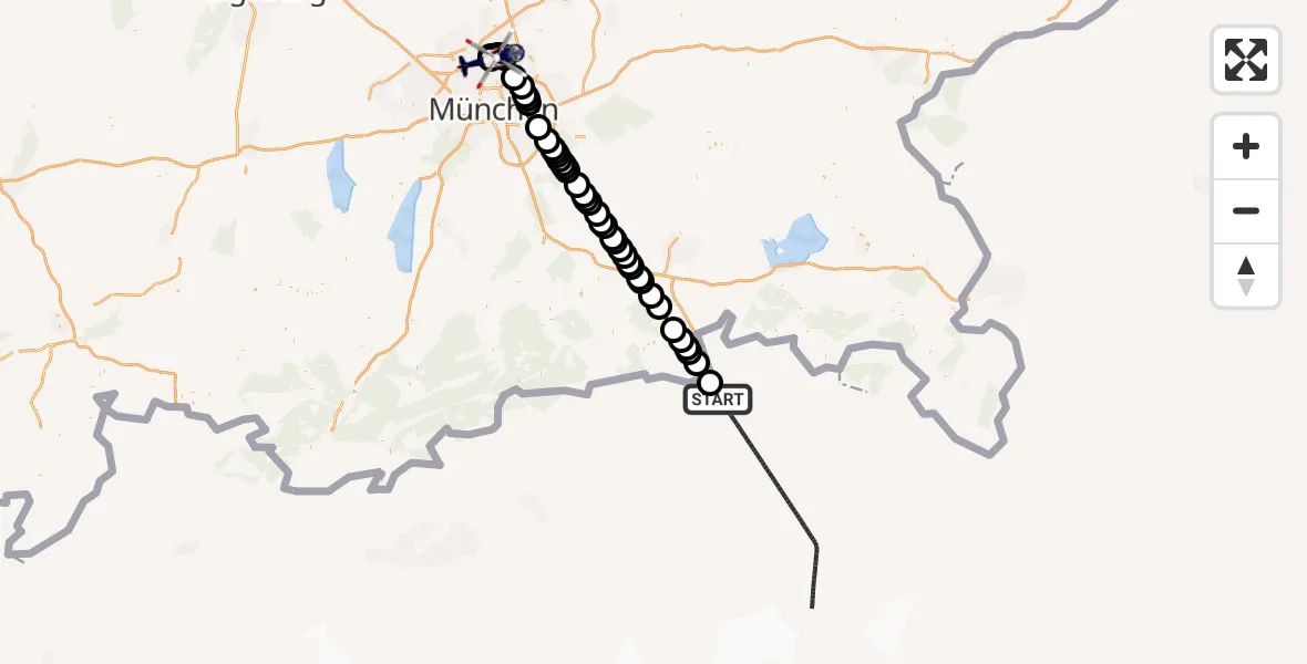 Flugroute Polizeihubschrauber Oberndorf - Oberschleißheim, 13 März 2026, 07:22