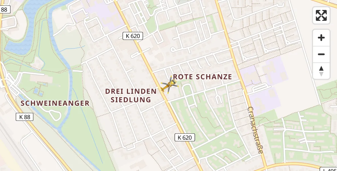Flugroute Rettungshubschrauber Wolfenbüttel - Wolfenbüttel, 13 März 2026, 08:07