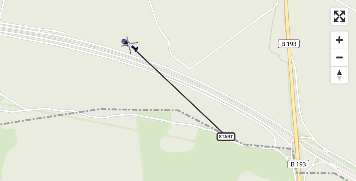 Routekaart van de vlucht: Polizeihubschrauber nach Klein Vielen