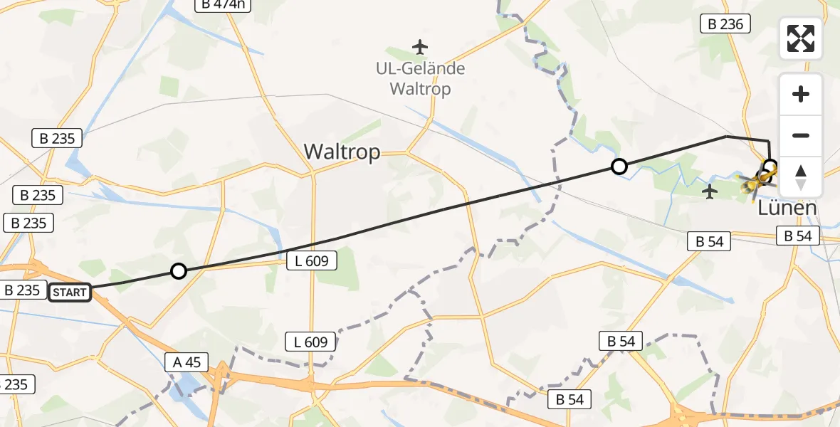 Routekaart van de vlucht: Rettungshubschrauber nach Sankt Marien Hospital
