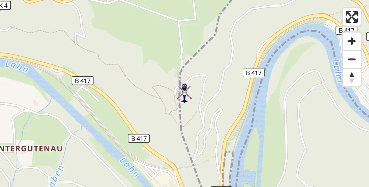 Flugroute Polizeihubschrauber Nassau - Nassau, 13 März 2026, 09:36