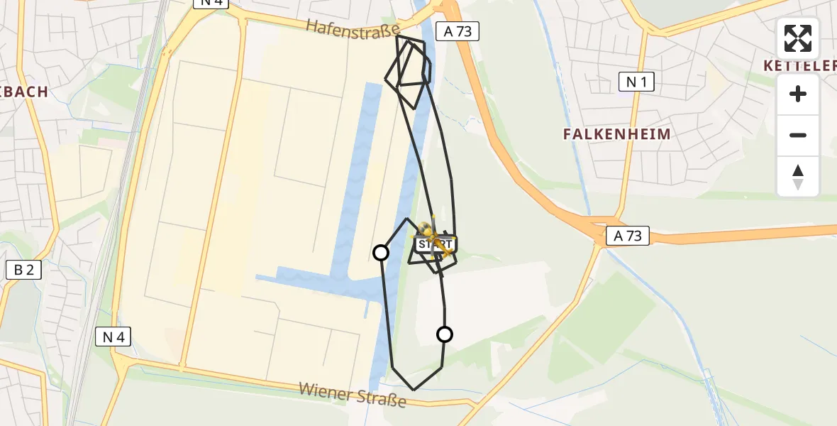 Flugroute Rettungshubschrauber Nürnberg - Nürnberg, 13 März 2026, 09:39