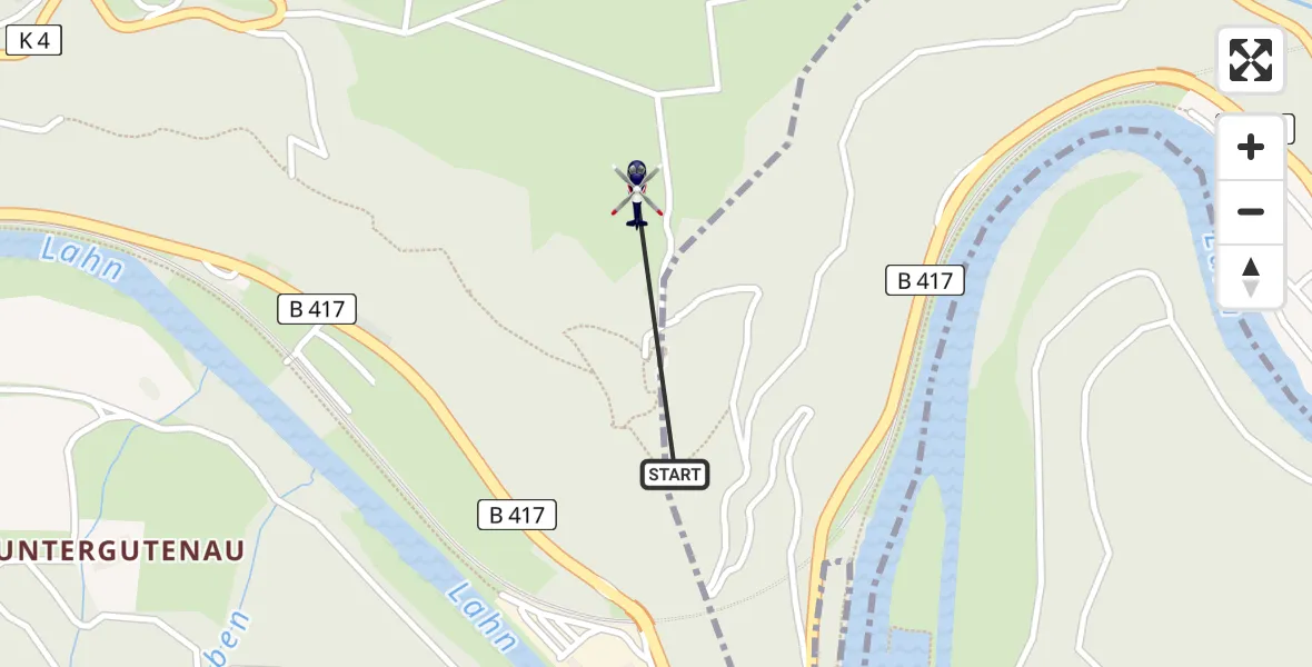 Flugroute Polizeihubschrauber Obernhof - Nassau, 13 März 2026, 10:03