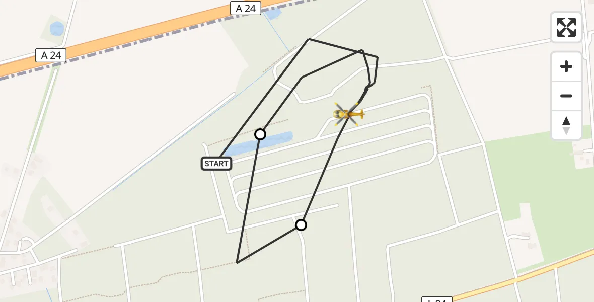 Routekaart van de vlucht: Ambulanzhubschrauber nach Barsbüttel, A 24