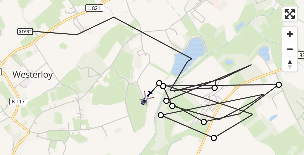 Flugroute Polizeihubschrauber Westerloy - Westerloy, 13 März 2026, 13:25
