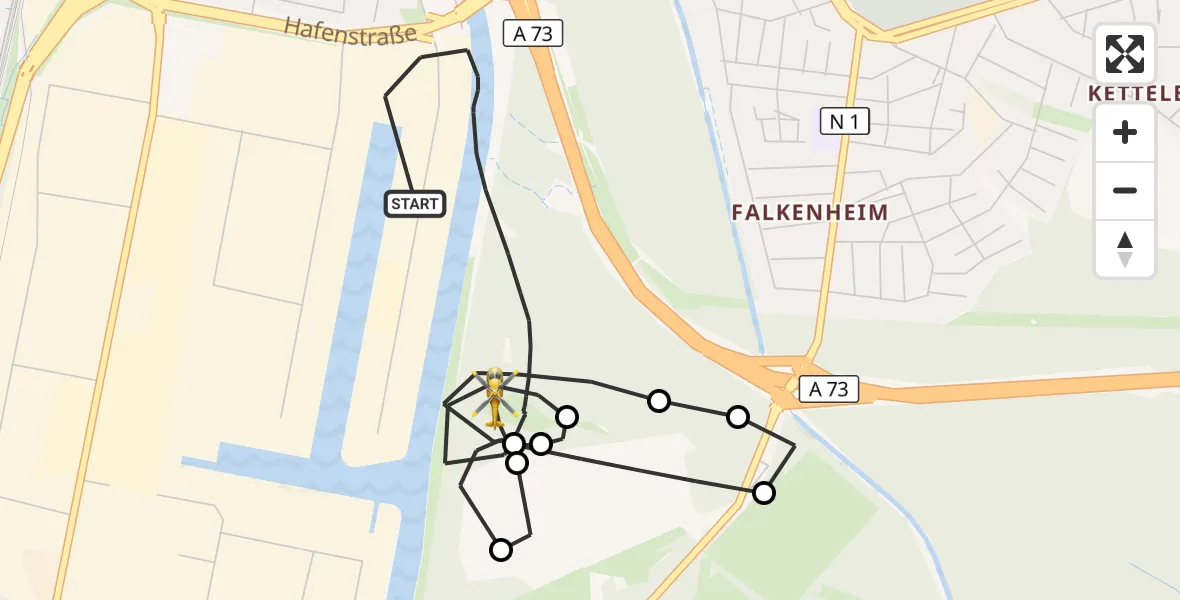 Flugroute Rettungshubschrauber Nürnberg - Nürnberg, 13 März 2026, 13:26