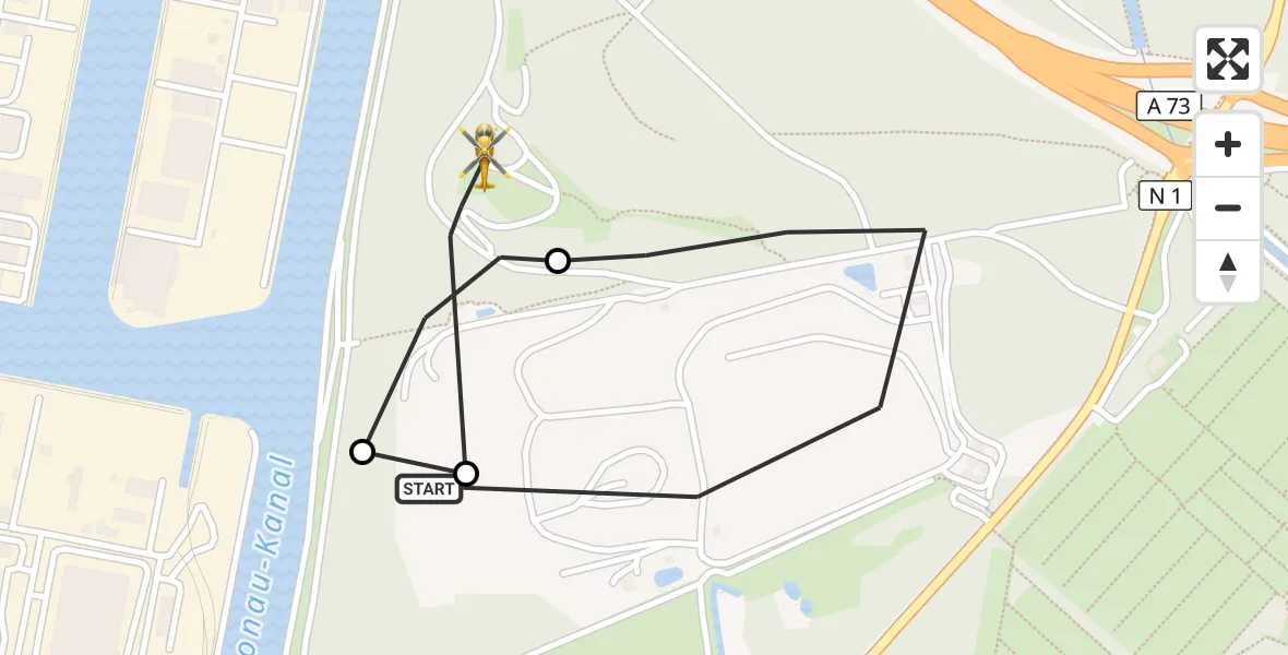 Flugroute Rettungshubschrauber Weiherhaus - Nürnberg, 13 März 2026, 14:15