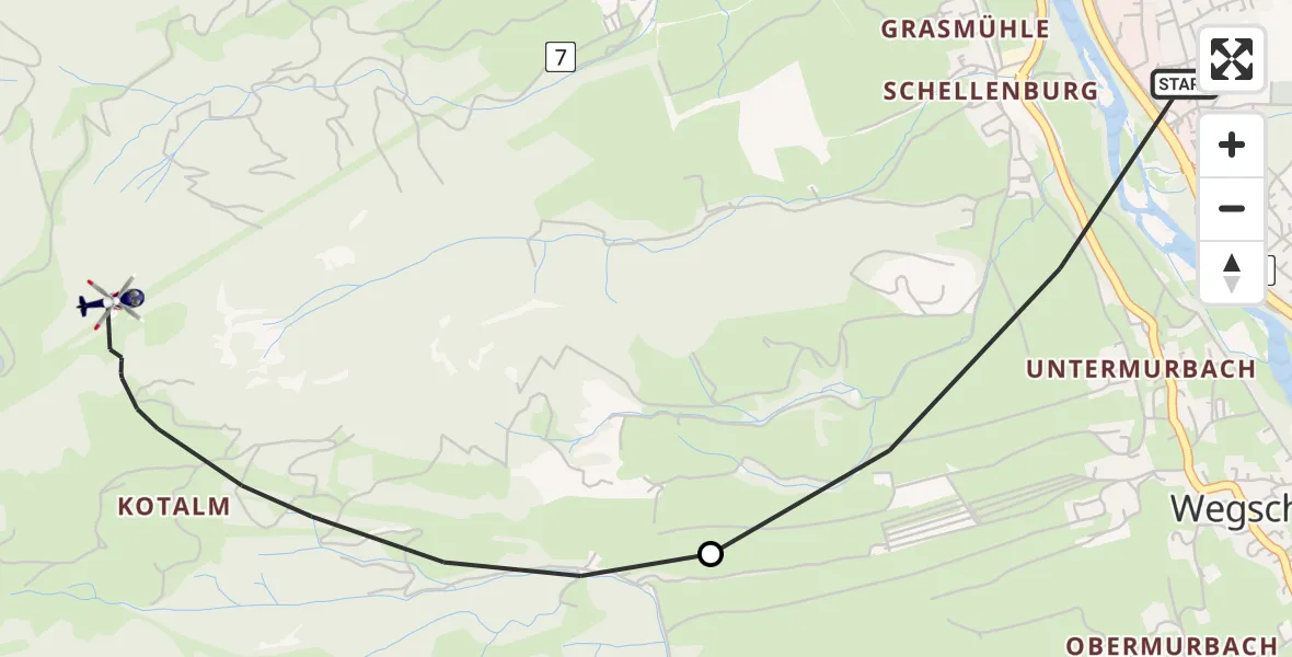 Routekaart van de vlucht: Polizeihubschrauber nach Lenggries, Slopestyle