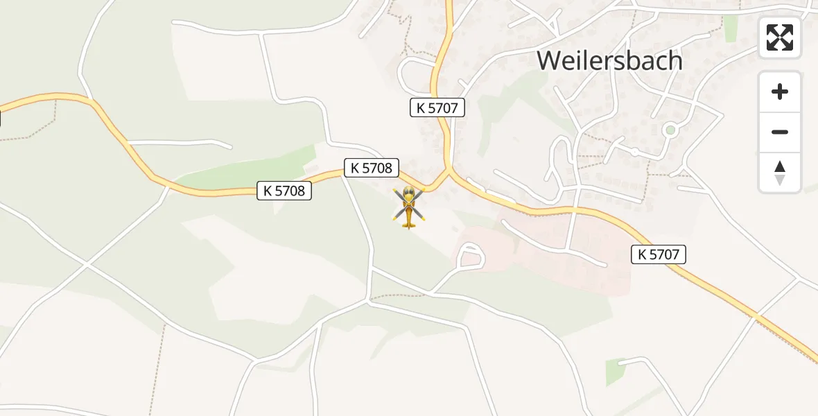 Flugroute Rettungshubschrauber Weilersbach - Weilersbach, 14 März 2026, 03:33