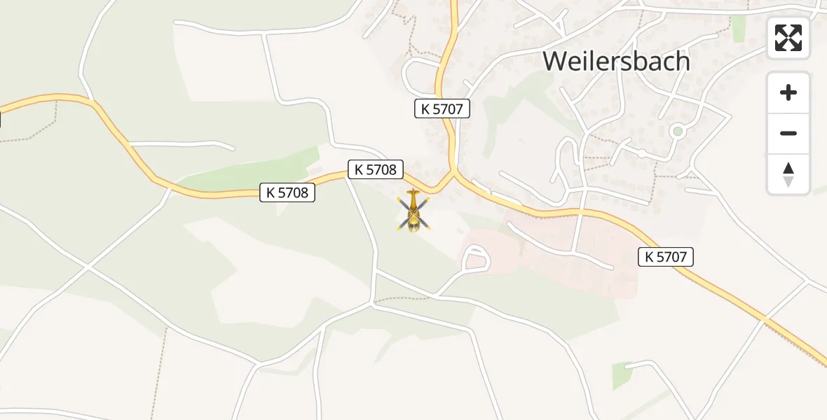 Flugroute Rettungshubschrauber Weilersbach - Weilersbach, 14 März 2026, 03:33
