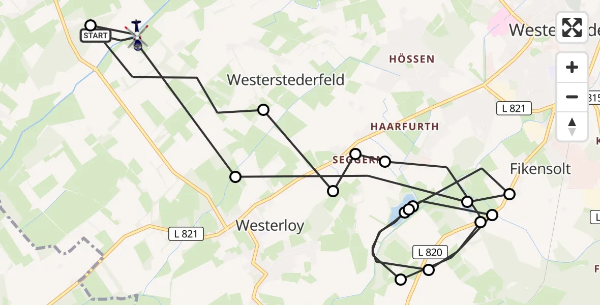 Flugroute Polizeihubschrauber Ihorst - Ihorst, 14 März 2026, 07:58