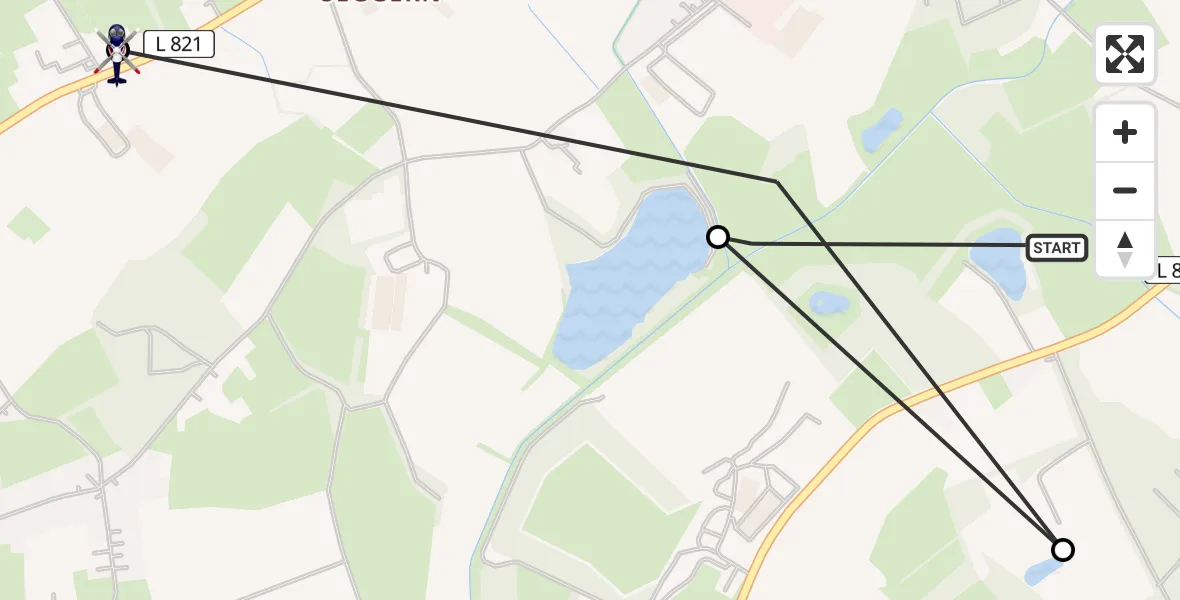 Flugroute Polizeihubschrauber Fikensolt - Westerloy, 14 März 2026, 08:25