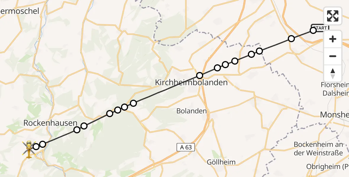 Routekaart van de vlucht: Rettungshubschrauber nach Imsweiler UL