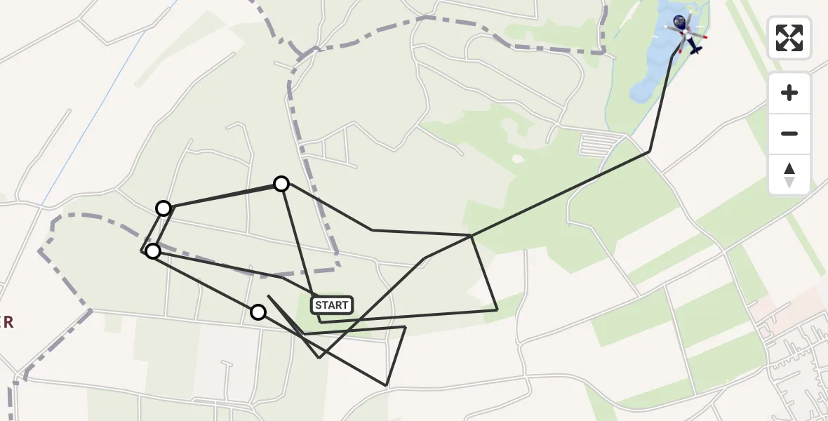 Flugroute Polizeihubschrauber Germering - Germering, 14 März 2026, 12:11