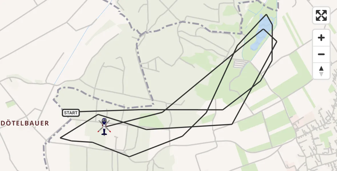 Flugroute Polizeihubschrauber Germering - Germering, 14 März 2026, 12:32