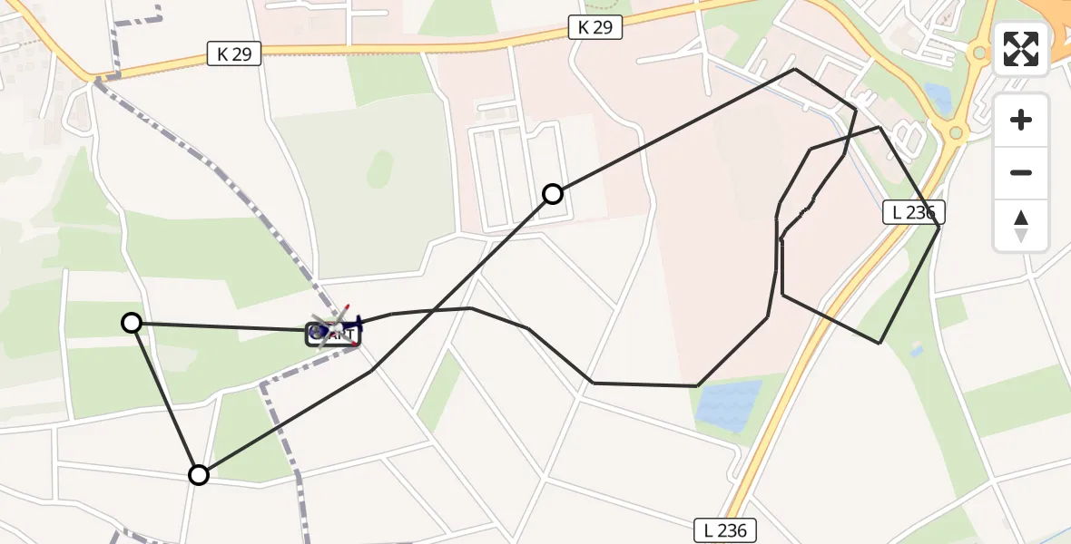Flugroute Polizeihubschrauber Waldlaubersheim - Waldlaubersheim, 14 März 2026, 13:05