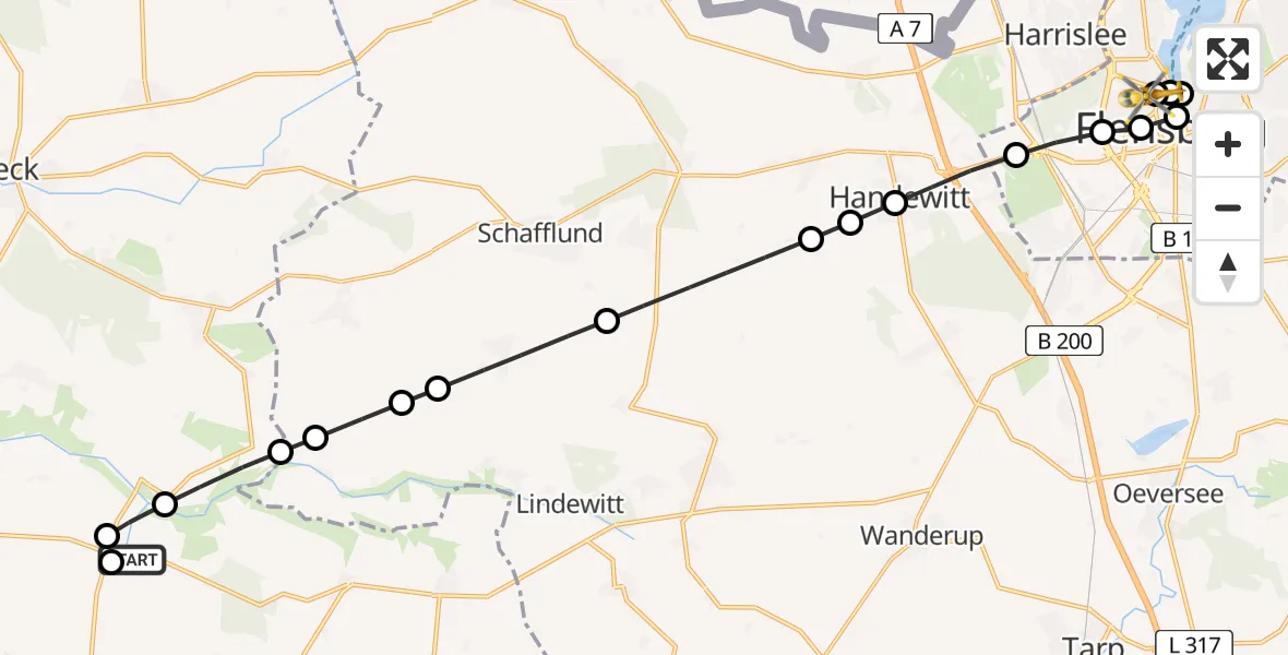 Routekaart van de vlucht: Rettungshubschrauber nach Westliche Höhe, Knuthstraße
