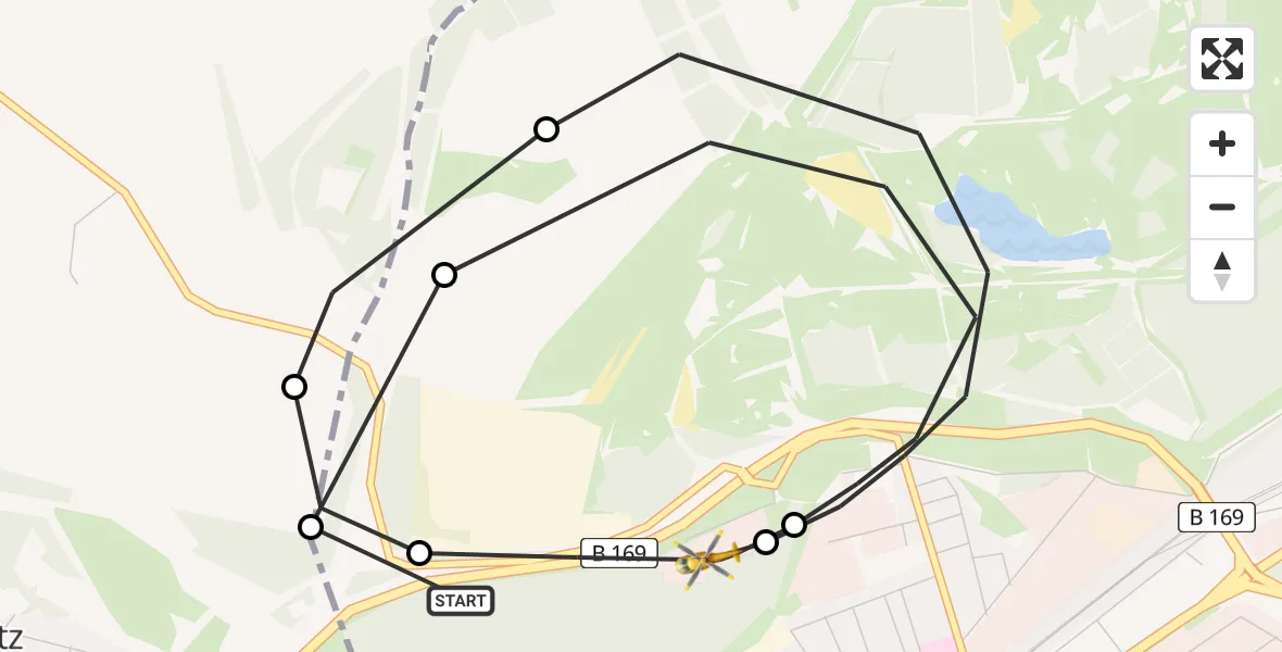 Flugroute Ambulanzhubschrauber Senftenberg - ADAC Air Rescue Station Senftenberg Heliport, 14 März 2026, 18:08