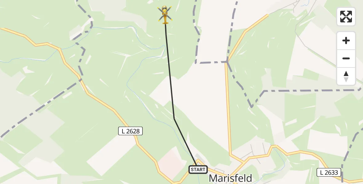 Routekaart van de vlucht: Rettungshubschrauber nach Marisfeld