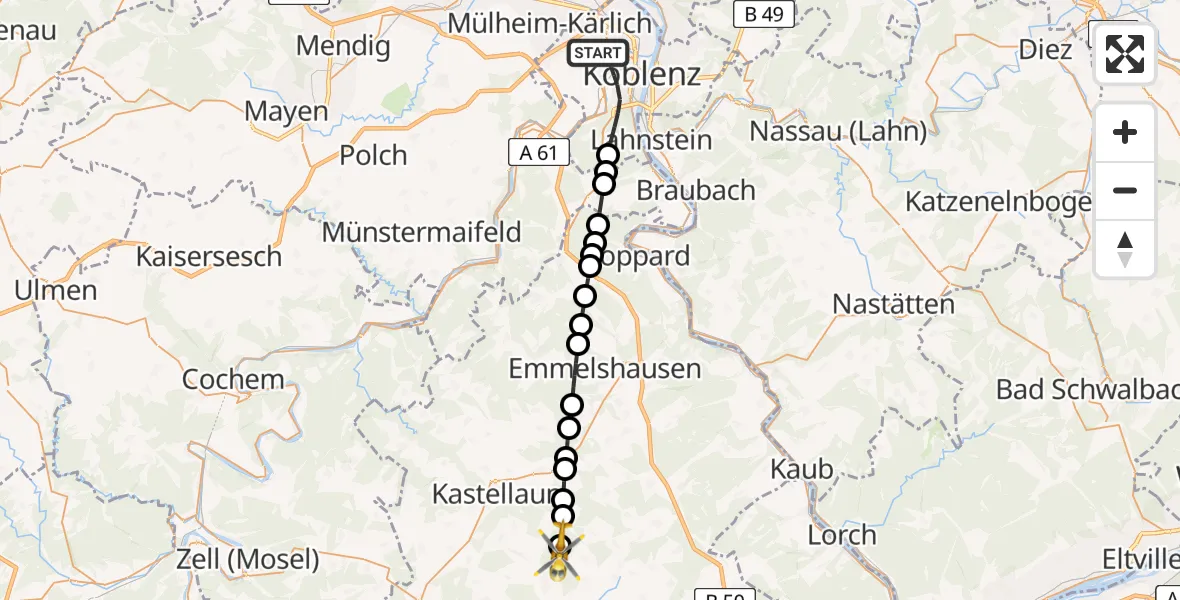 Routekaart van de vlucht: Rettungshubschrauber nach Klosterkumbd, L 227