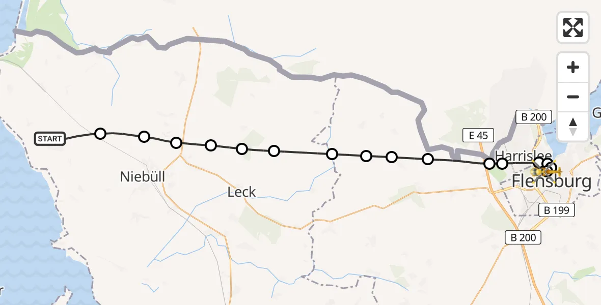 Routekaart van de vlucht: Rettungshubschrauber nach Neustadt, Knuthstraße