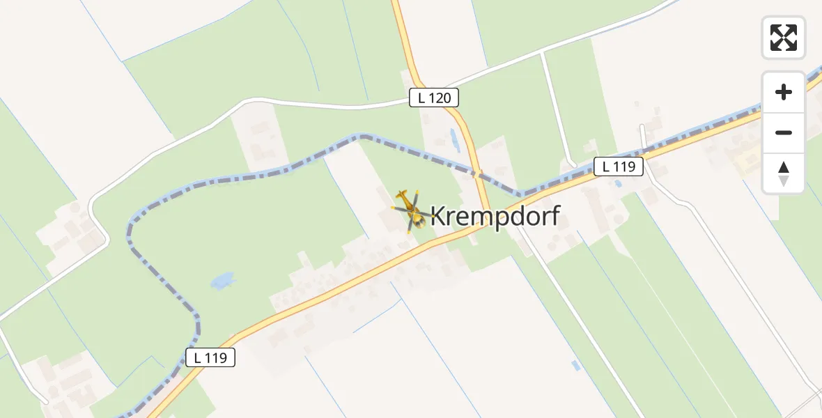 Flugroute Rettungshubschrauber Krempdorf - Krempdorf, 15 März 2026, 11:06