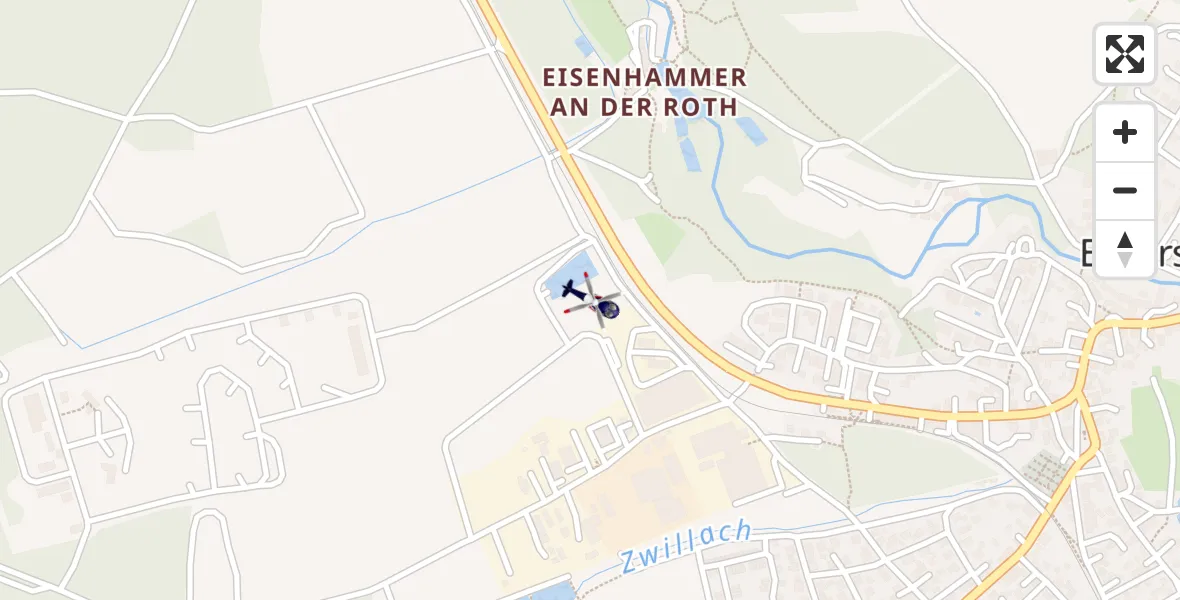 Flugroute Polizeihubschrauber Eckersmühlen - Eckersmühlen, 15 März 2026, 11:56